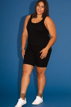 Soft Short Bodysuit in Black