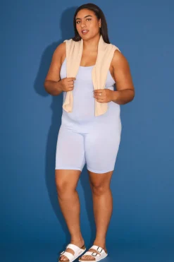 Soft Short Bodysuit in Sky Blue