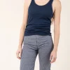 Stripe Knack Pant in Light Gray