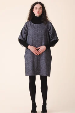 Wool Kite Dress in Charcoal